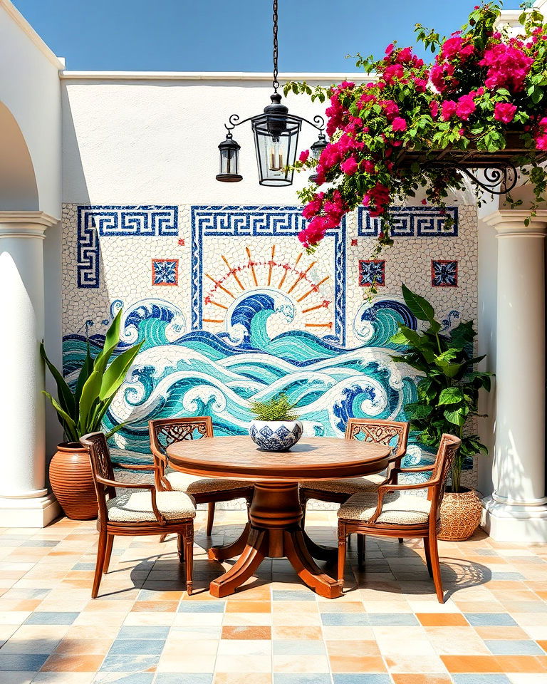 mosaic art for greek style home - 25 Greek Style Home Ideas