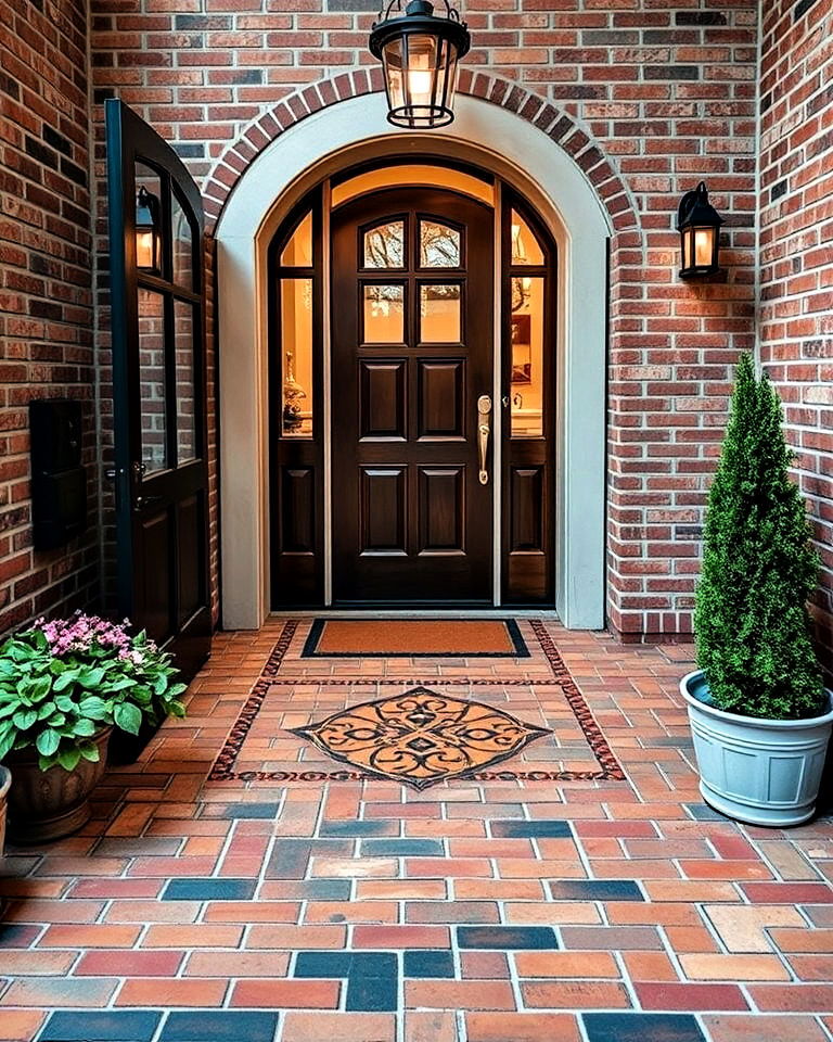 mosaic brick patterns for artistic appeal - 15 Brick Floor Entryway Ideas