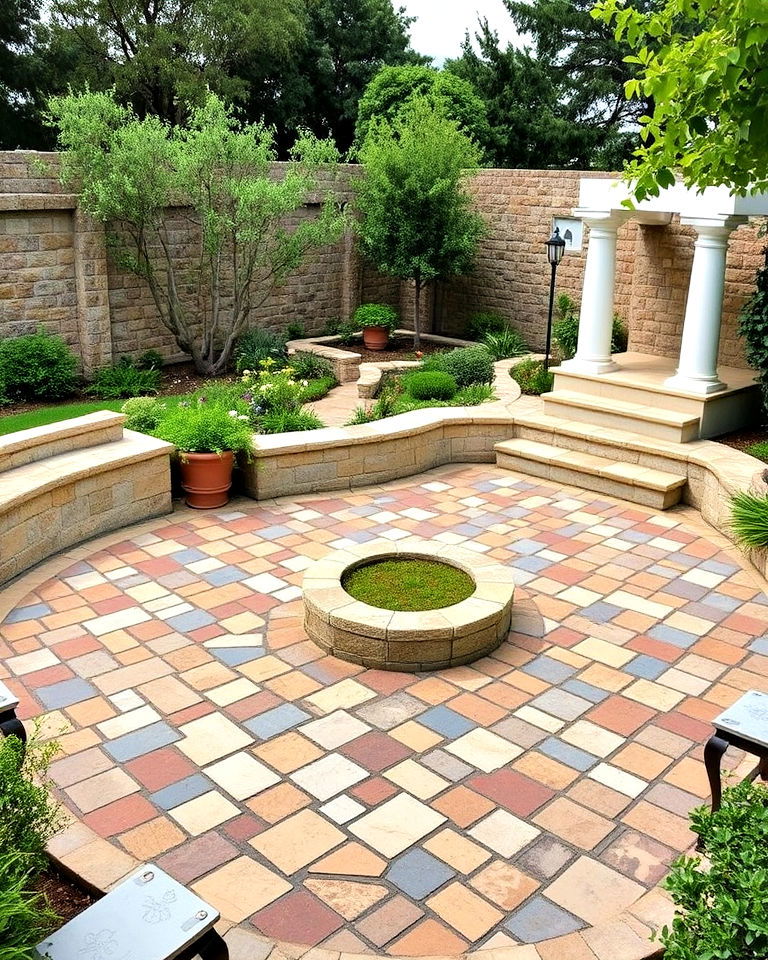 mosaic patio designs for outdoor gatherings - 25 Greek Garden Ideas