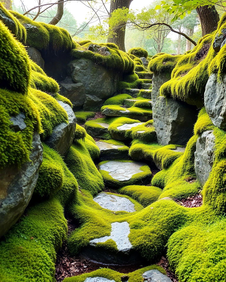 moss covered features secret garden - 40 Secret Garden Ideas