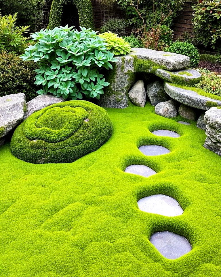 moss gardens for a green carpet effect - 20 Irish Garden Ideas