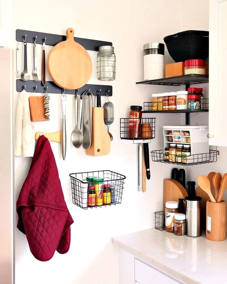 mount a wall organizer for kitchen corner - 15 Awkward Kitchen Corner Ideas