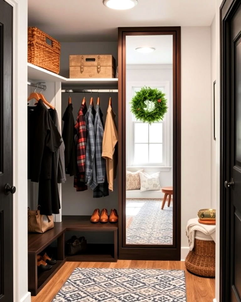 mudroom closet mirror - 15 Mudroom Closet Ideas