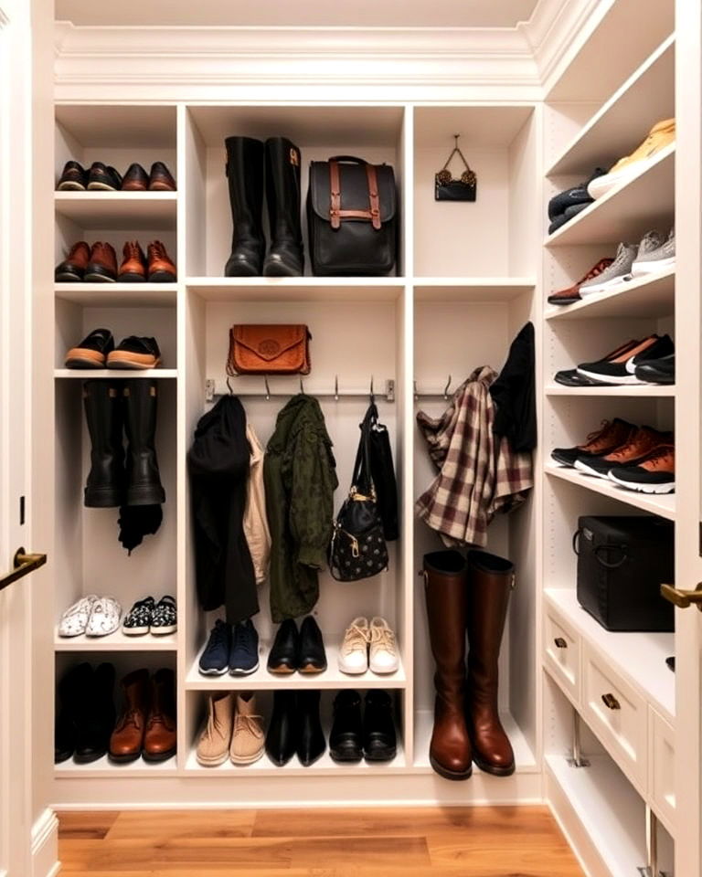 mudroom closet with built in shelving - 15 Mudroom Closet Ideas
