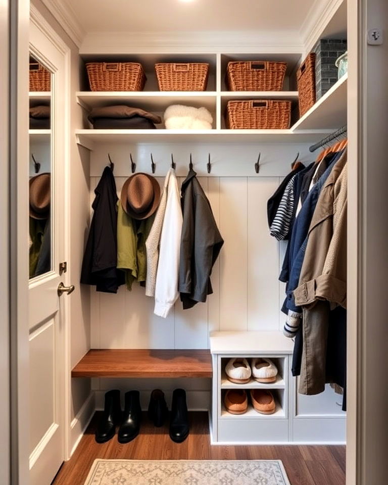 mudroom into a built in coat closet - 15 Mudroom Closet Ideas