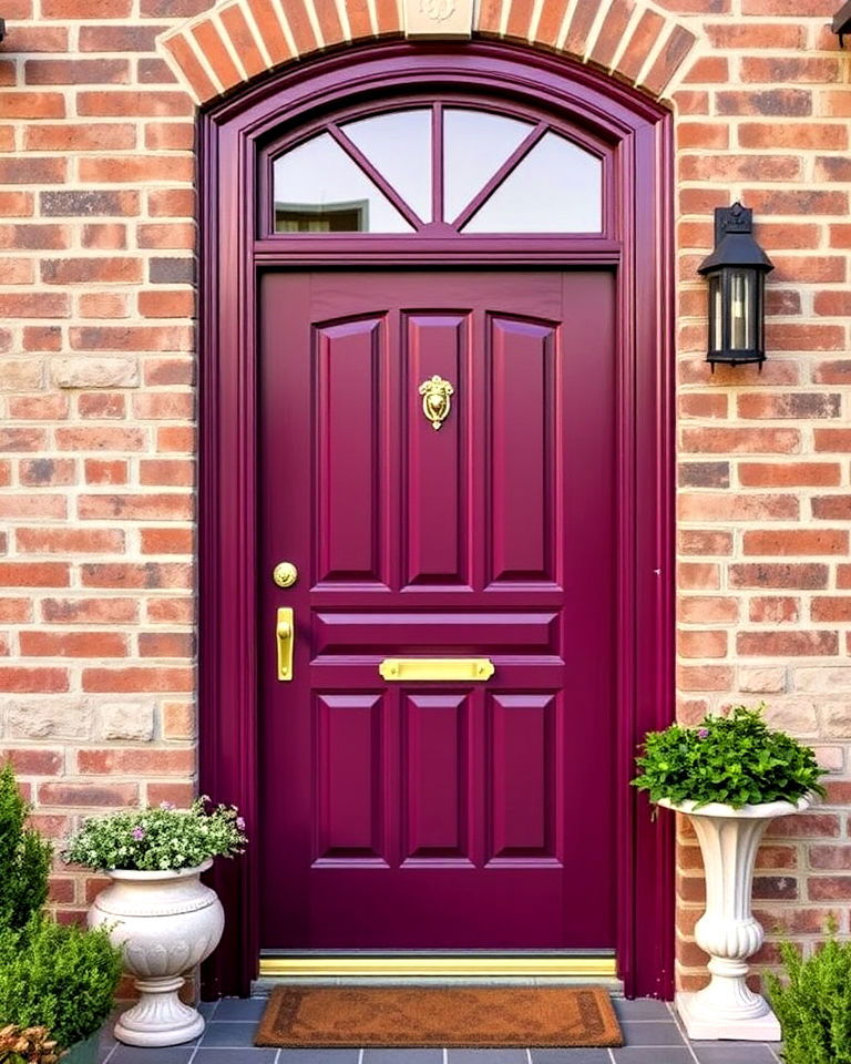 mulberry tinted front door for cozy warmth - 25 Purple Front Door Ideas