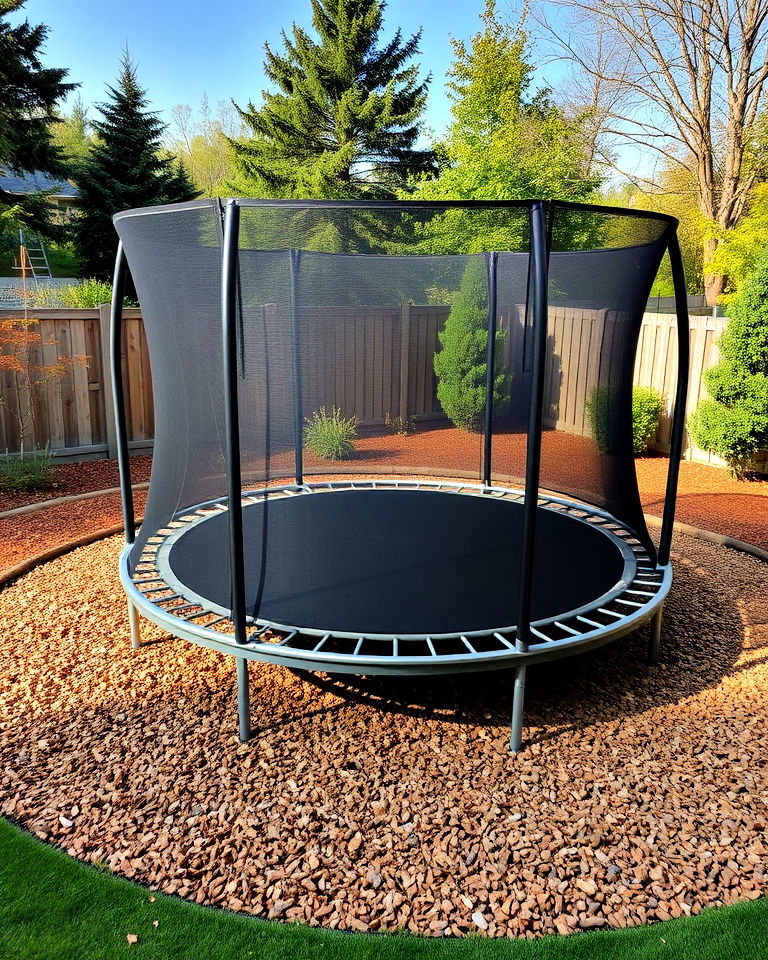 mulch as ground cover trampoline - 15 Trampoline Landscaping Ideas