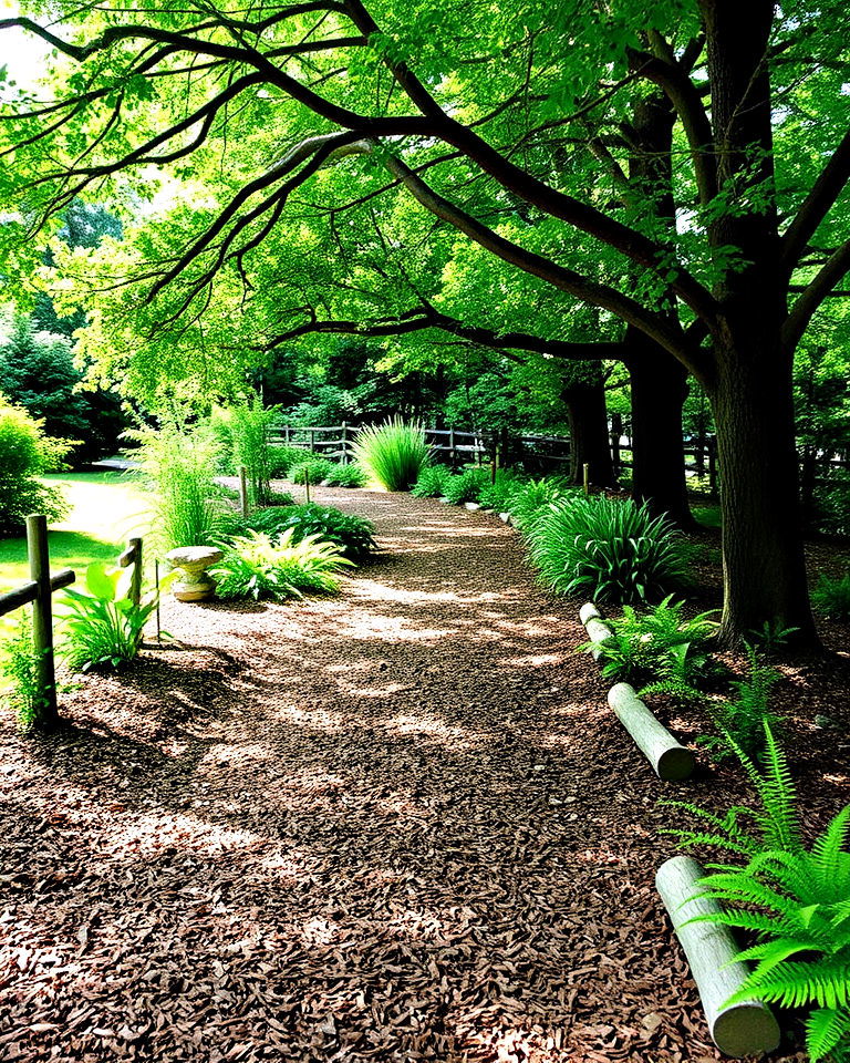 mulch covered pathway for woodland garden - 15 Woodland Garden Path Ideas
