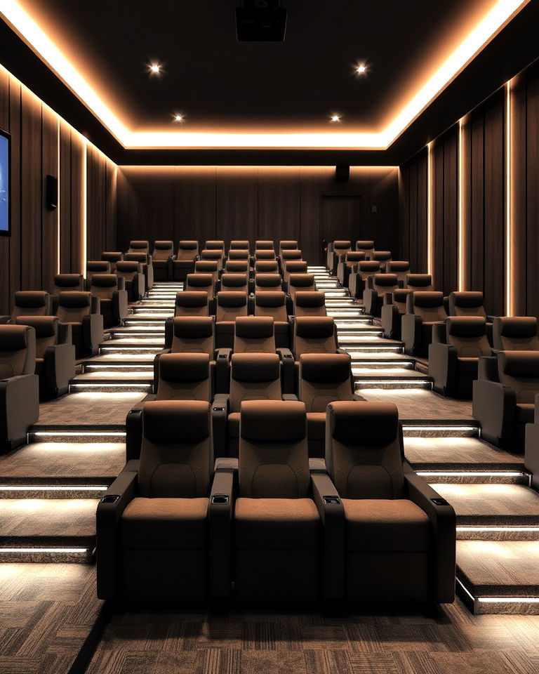 multi level seating home theater - 25 Modern Home Theater Ideas