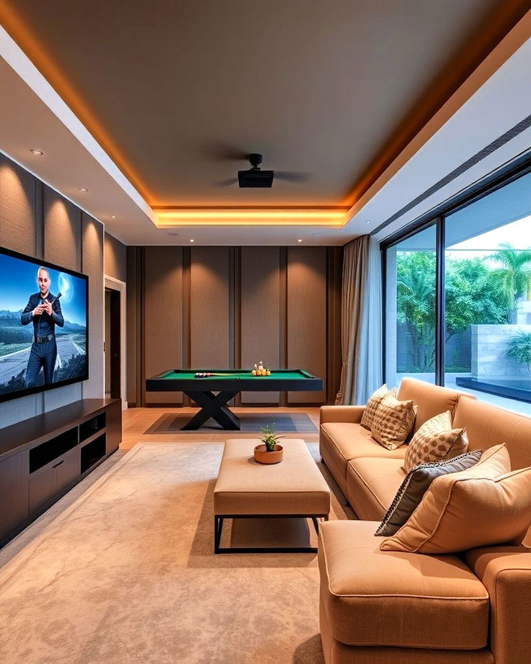 multipurpose entertainment rooms designed - 15 Villa Interior Design Ideas