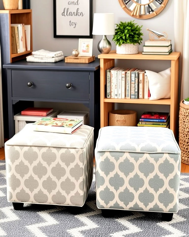 multipurpose ottomans for shared small room - 40 Boy and Girl Shared Small Room Ideas