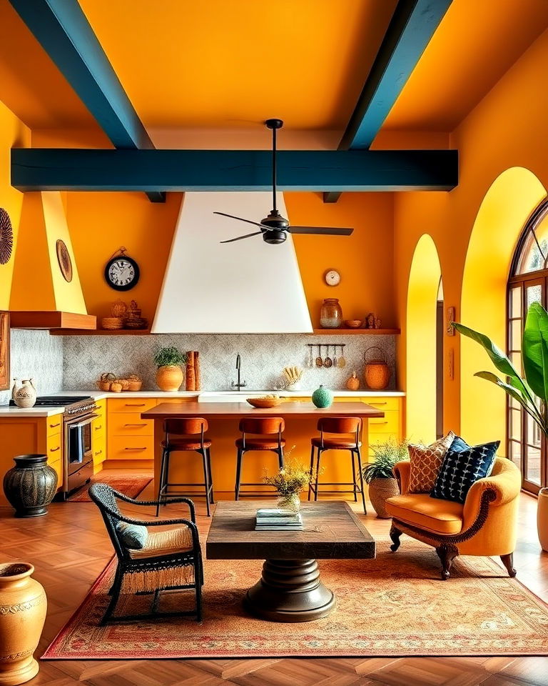 mustard yellow mexican interior paint color - 20 Mexican Interior Paint Colors
