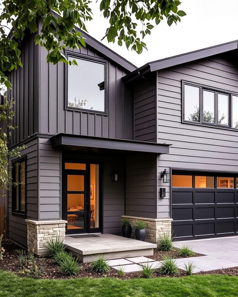 muted gray clay siding for modern industrial exteriors - 15 Home Designs Using Natural Clay Siding Colors
