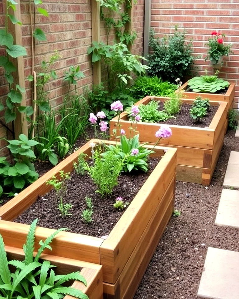 narrow raised beds for efficient planting - 15 Narrow Garden Ideas