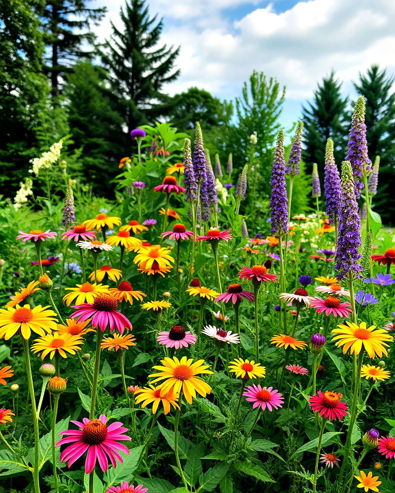 native wildflower gardens bring vibrant colo - 15 Michigan Landscaping Ideas