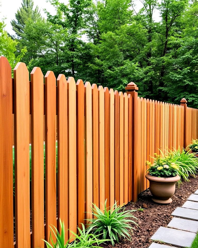 natural cedar stain wooden fence - 25 Fence Stain Colors