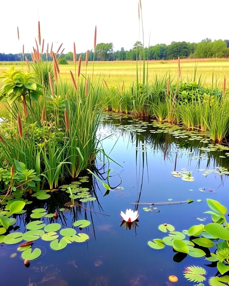 natural edge pond with aquatic plants natural edge pond with aquatic plants - 15 Farm Pond Ideas