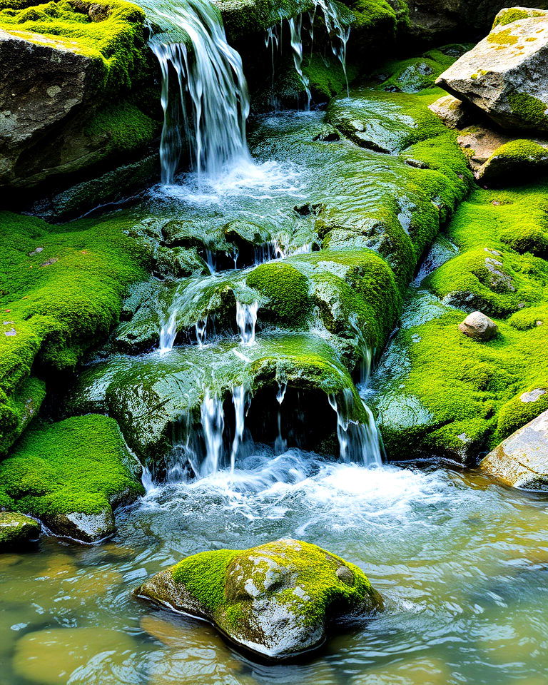 natural elegance with moss covered rocks - 15 Waterfall With Rocks