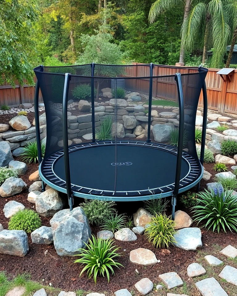 natural elements trampoline landscaping - 15 Trampoline Landscaping Ideas