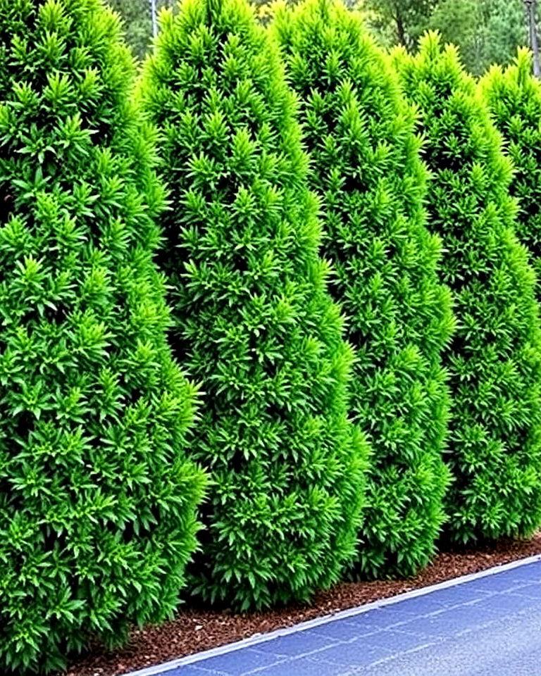 natural looking mixed evergreen borders - 25 Front Yard Privacy Landscaping Ideas