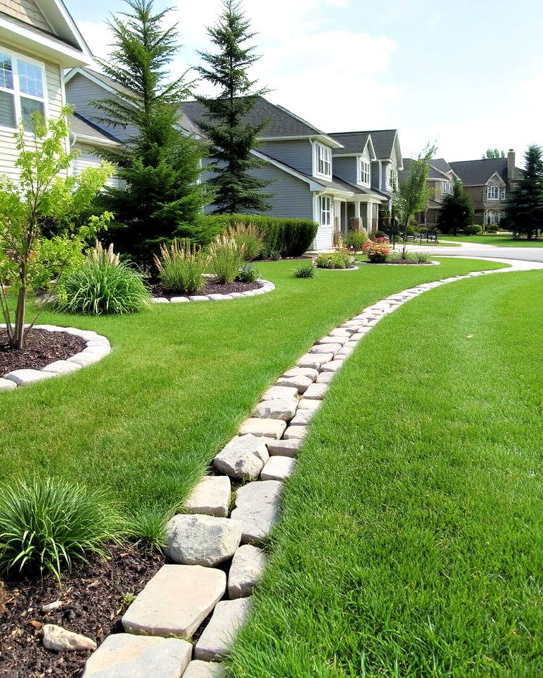 natural stone edging outlines property lines - 25 Property Line Landscaping Ideas