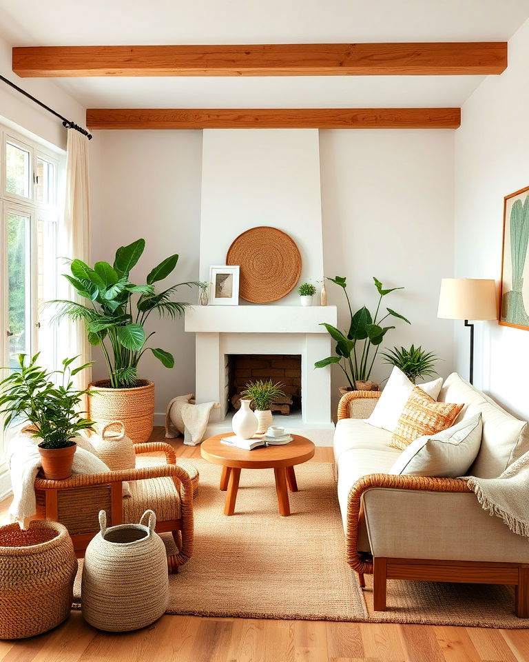 natural textures and materials living room - 15 Hygge Living Room Ideas