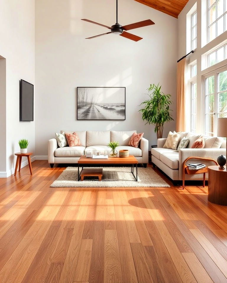 natural wood look vinyl flooring for living room - 20 Living Room Vinyl Flooring Ideas