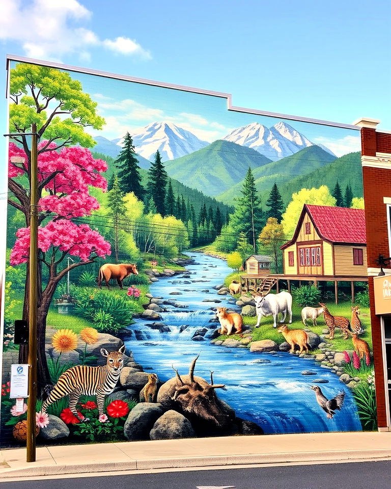 nature and wildlife showcase mural - 15 Small Town Murals