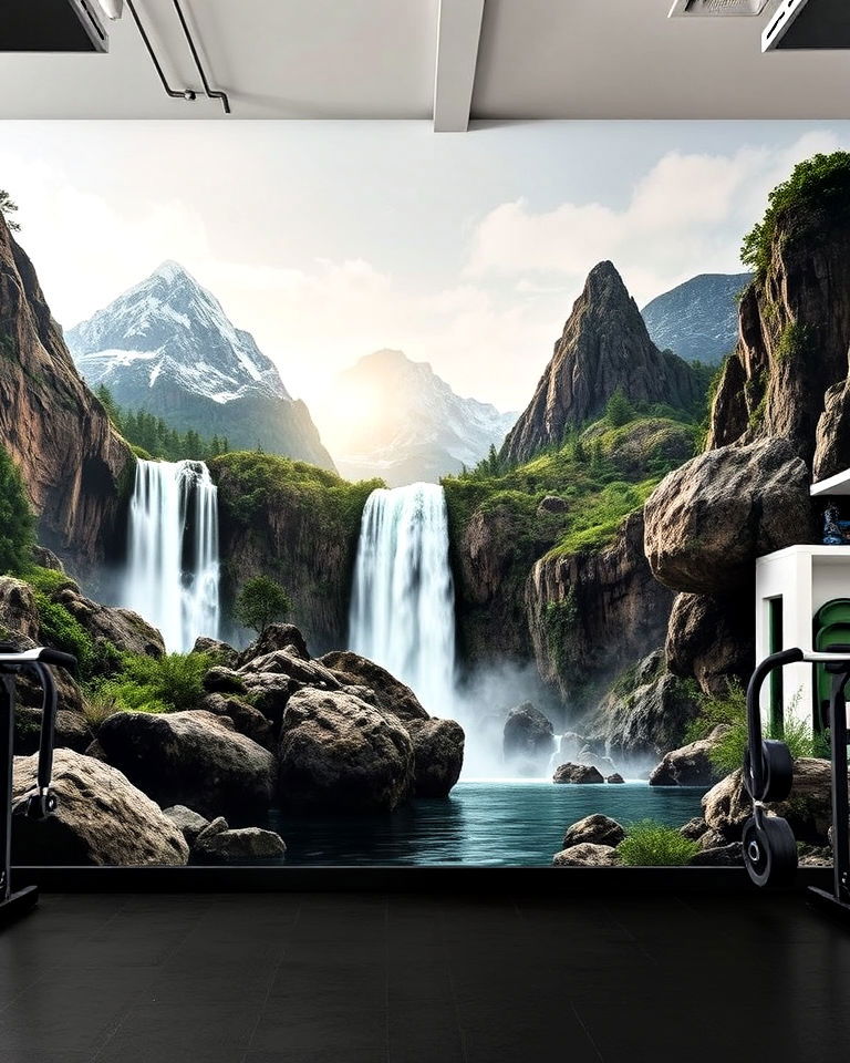 nature inspired energy mural - 15 Gym Murals