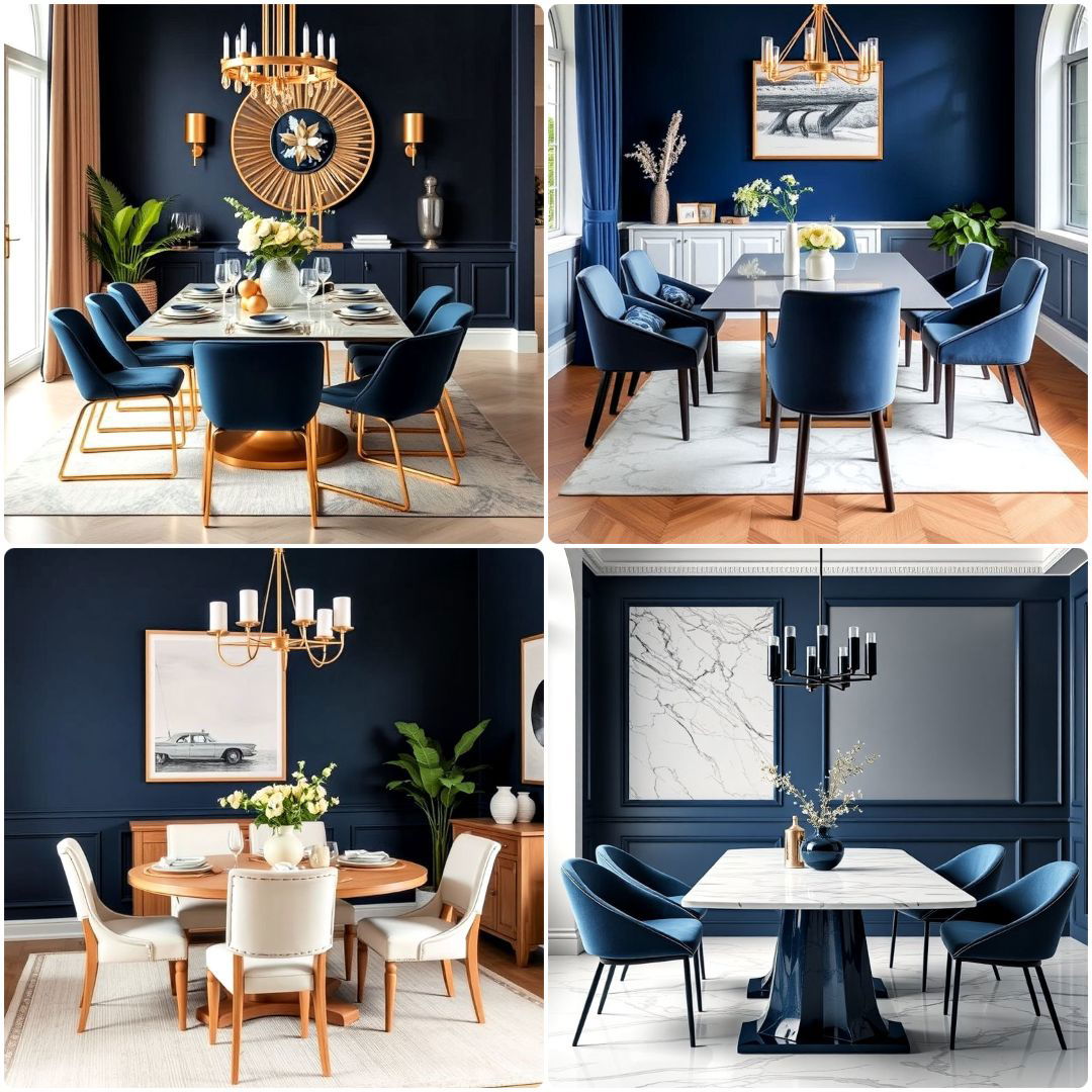 navy blue dining room ideas