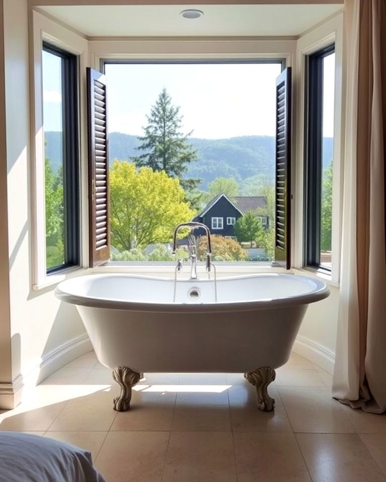 nestled in a bay window bedroom - 15 Bathtub in Bedroom Ideas