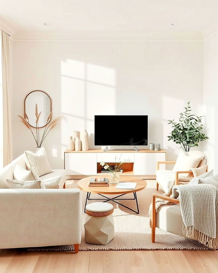 neutral and muted color palette living room - 15 Hygge Living Room Ideas