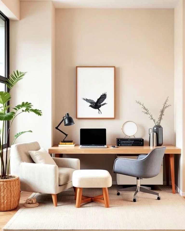 neutral color palette for tranquility office neutral color palette for tranquility office - 25 Japandi Home Office Ideas
