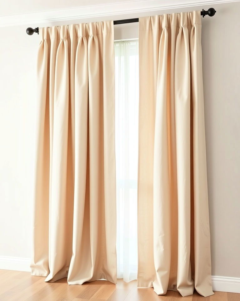 neutral on neutral double curtain - 20 Double Curtain Ideas
