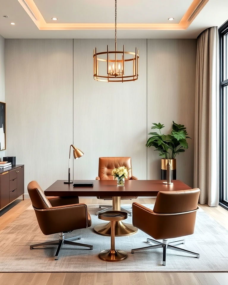 neutral tones with texture office design - 25 Ceo Office Design Ideas