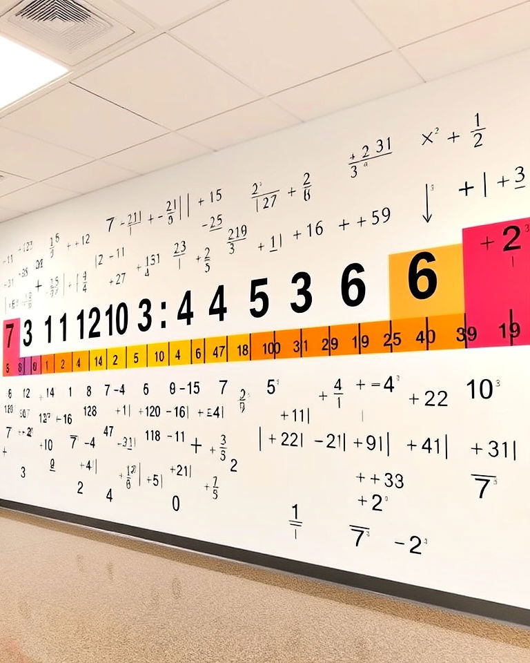 number line adventure math mural - 15 Math Mural Ideas