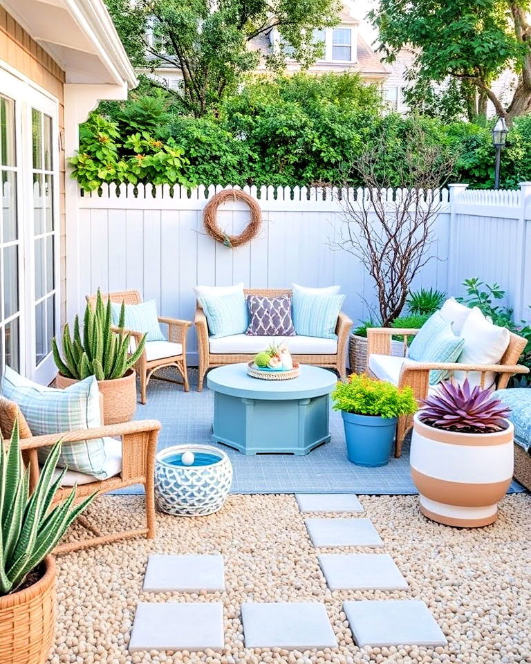 oceanic color palettes coastal theme - 25 Coastal Landscaping Ideas