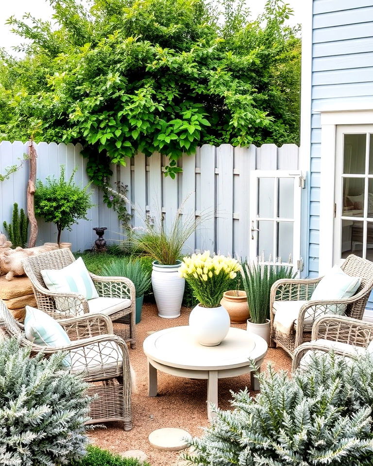 oceanic color palettes into a seaside oasis - 20 Seaside Themed Garden Ideas