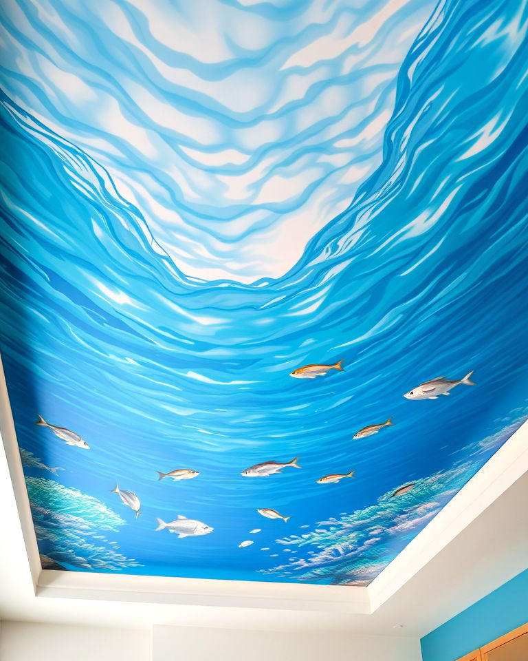 oceanic escape mural for ceiling - 25 Ceiling Murals