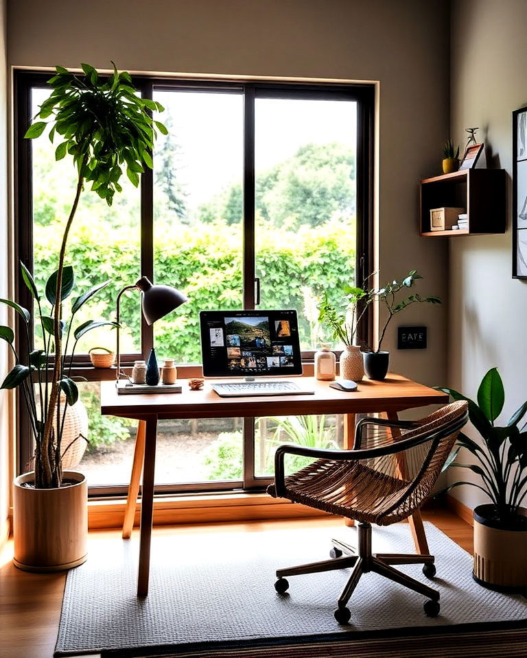 office desk placement with a view office desk placement with a view - 25 Japandi Home Office Ideas