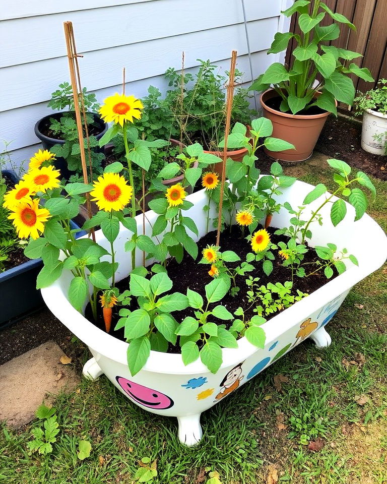 old bathtub childrens garden - 15 Backyard Old Bathtub Garden Ideas