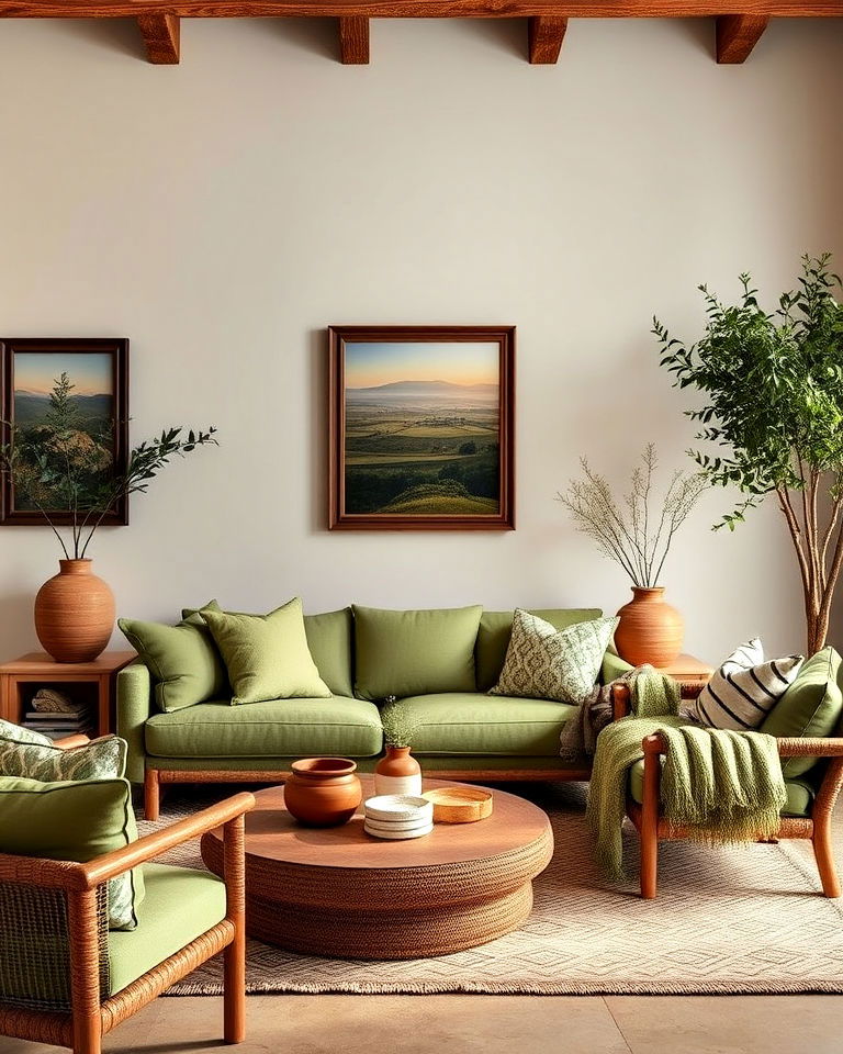 olive green accents for a natural palette - 15 Rustic Italian Decor Ideas