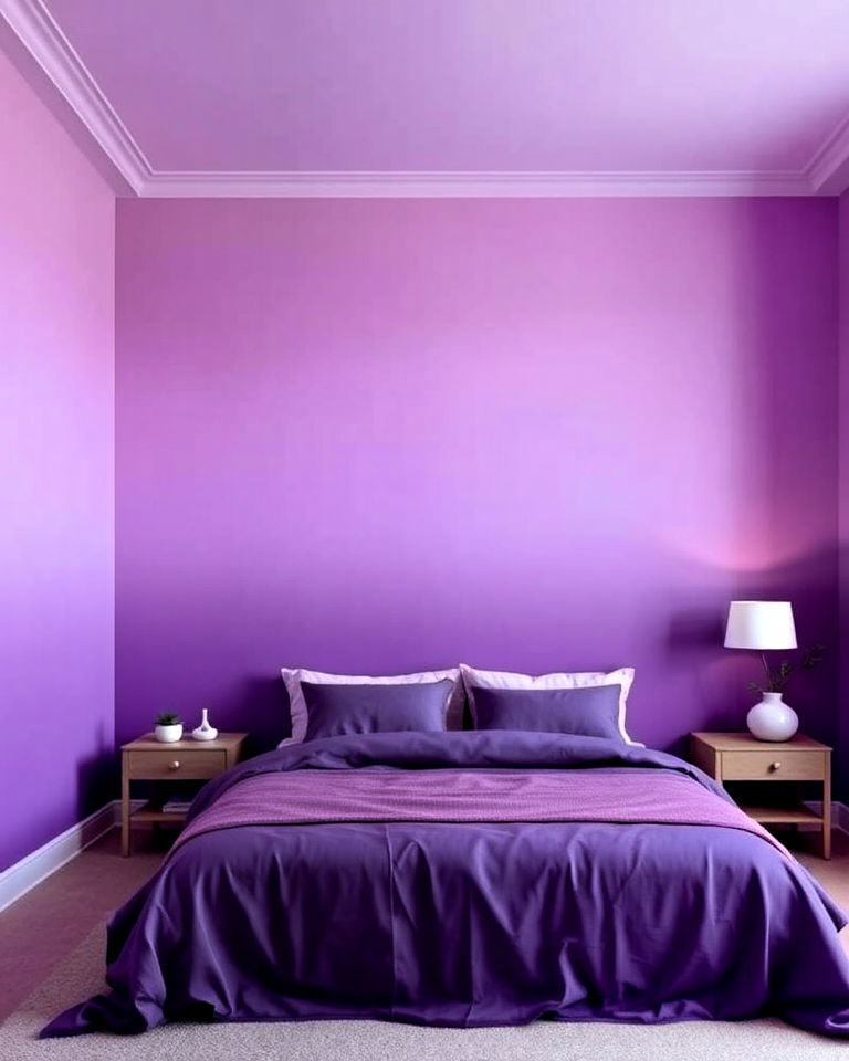 ombre purple walls for bedroom - 15 Purple Interior Design Ideas