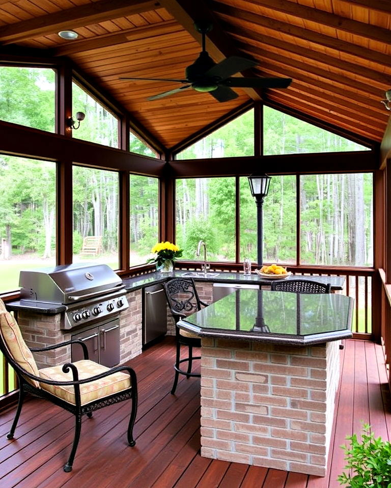 open air kitchen deck - 25 Screened-in Deck Ideas