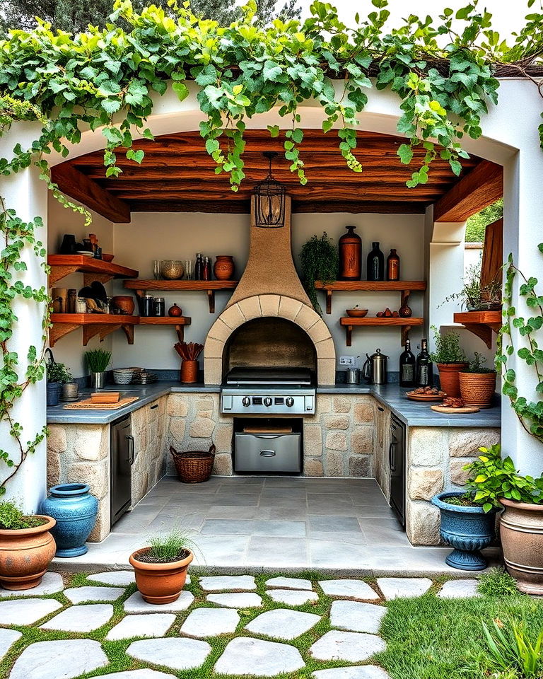 open air kitchens for greek feasts - 25 Greek Garden Ideas