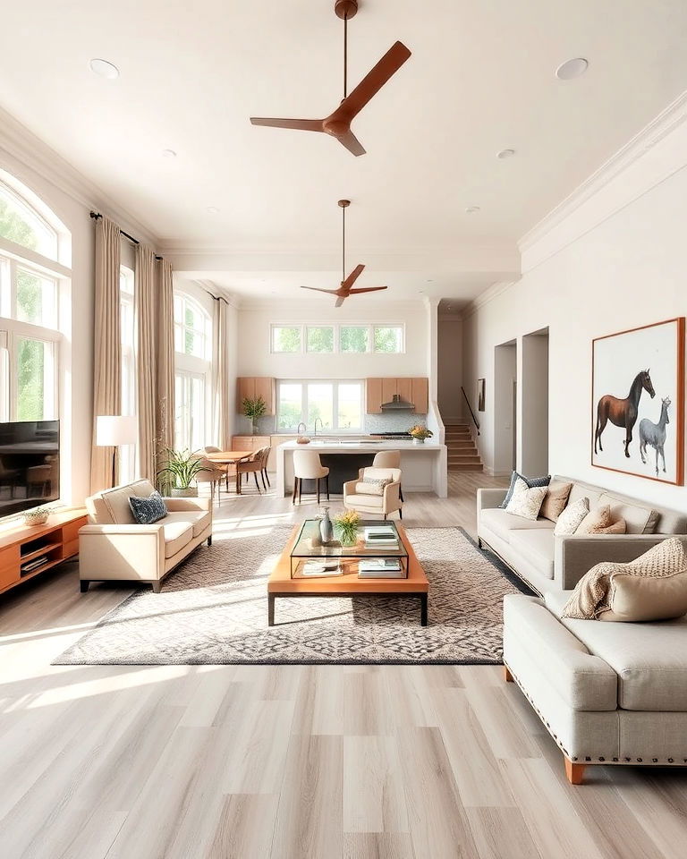 open concept layouts transitional interior - 25 Transitional Interior Design Ideas