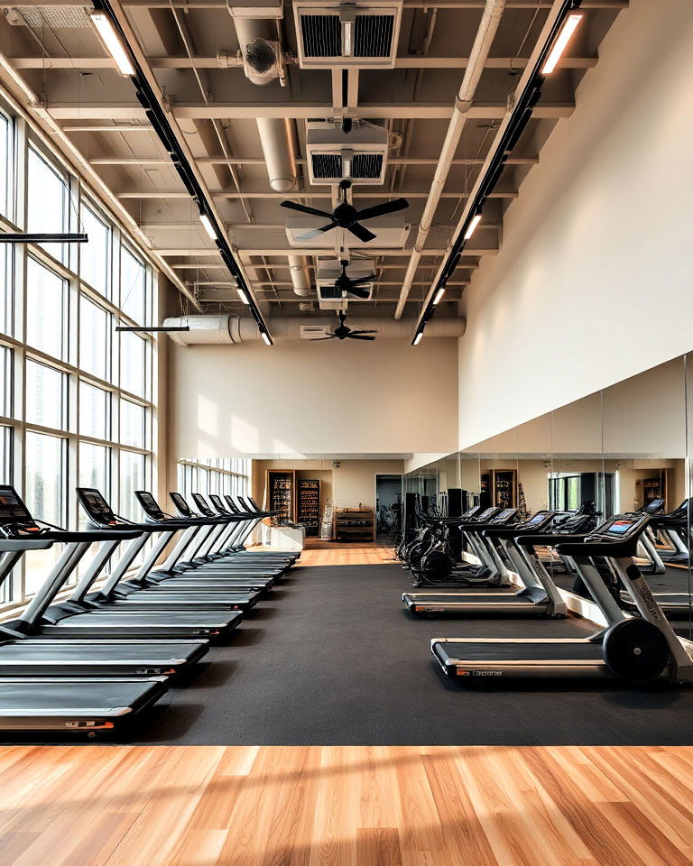 open floor plan gym interior with functional zones - 25 Gym Interior Design Ideas