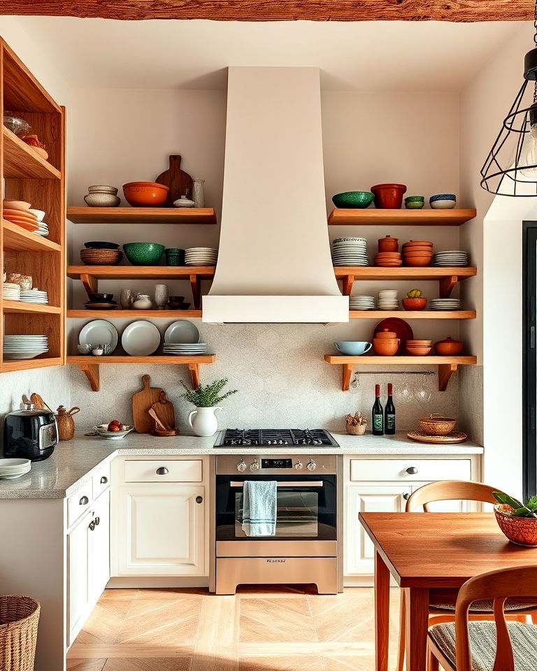 open shelving for rustic charm - 25 Italian Interior Design Ideas