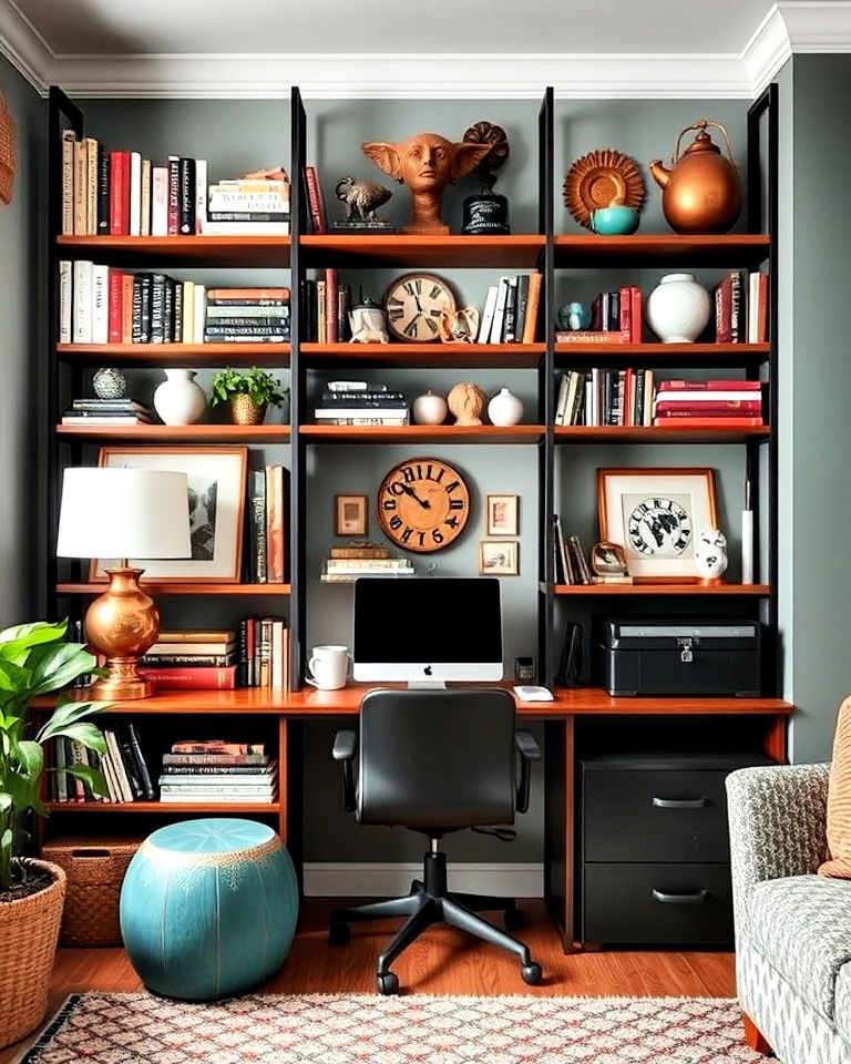 opt for open shelving eclectic collection of decor - 20 Eclectic Interior Design Ideas