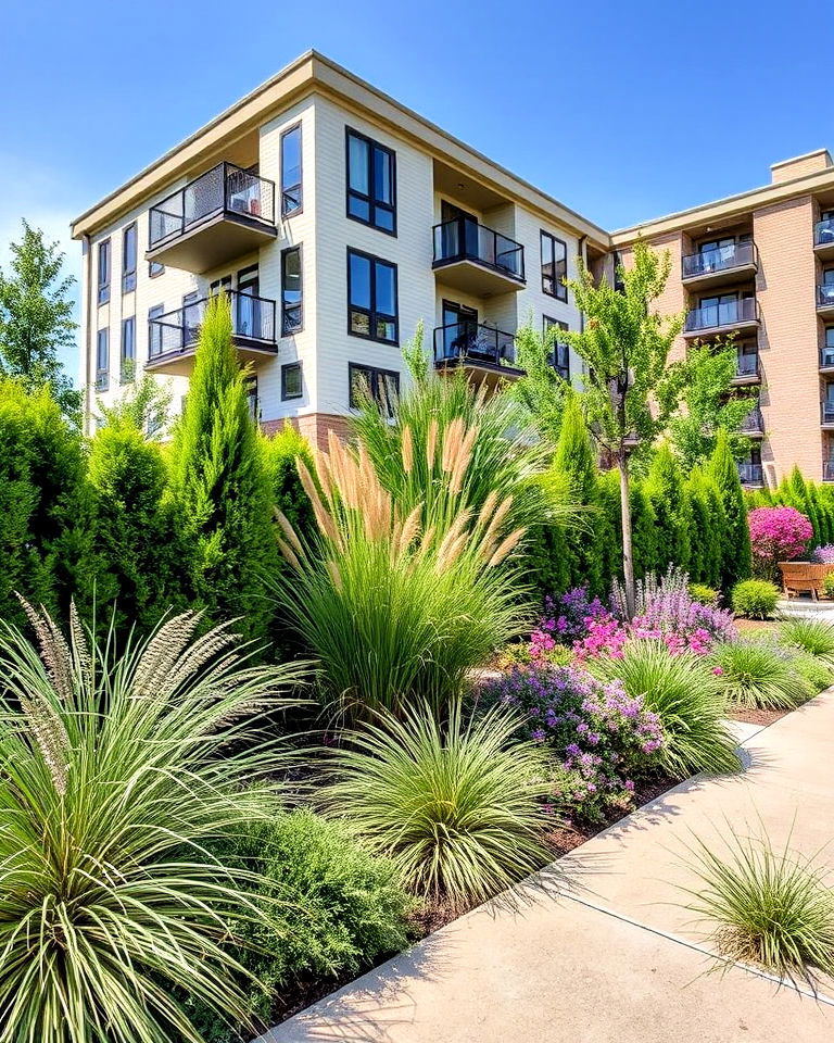 ornamental grasses and shrubs condo landscaping - 15 Condo Landscaping Ideas